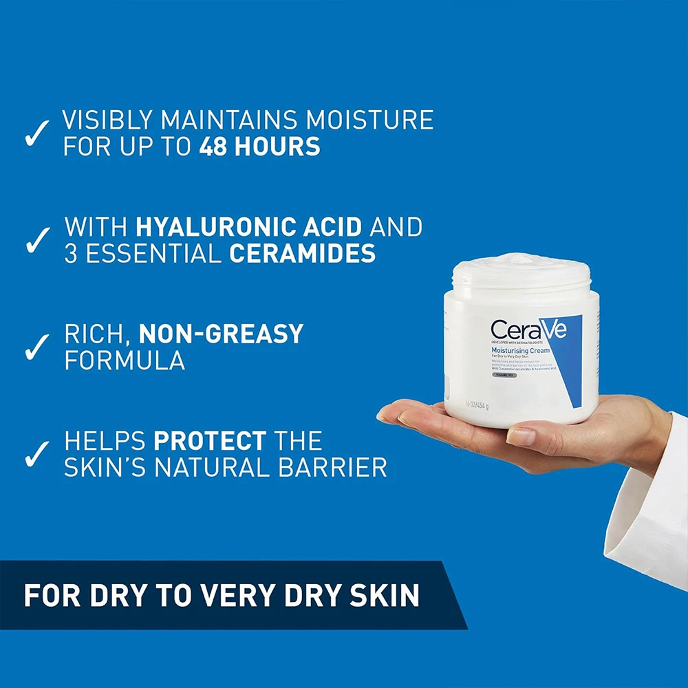 کرم مرطوب کننده پوست خشک و خیلی خشک سراوی CeraVe Moisturizing Cream For Dry To Very Dry Skin 12