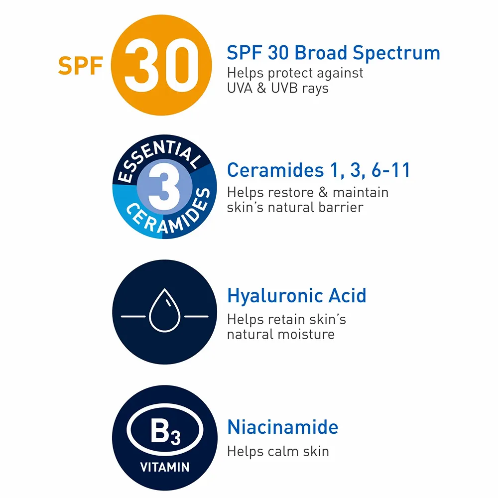 لوسیون مرطوب کننده روز SPF30 سراوی CeraVe AM Facial Moisturizing Lotion SPF30 Oil Free 60m