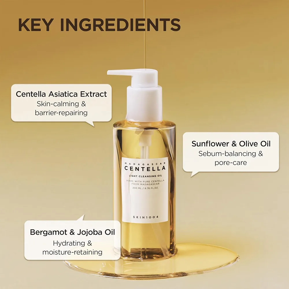 شوینده روغنی سبک سنتلا ماداگاسکار اسکین ۱۰۰۴ SKIN1004 Madagascar Centella Light Cleansing Oil