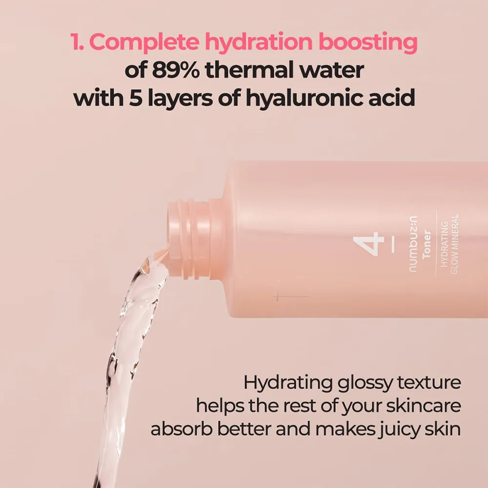تونر آبرسان عمیق و درخشان کننده شماره 4 نامبوزین مدل Hydrating Glow Mineral اصل