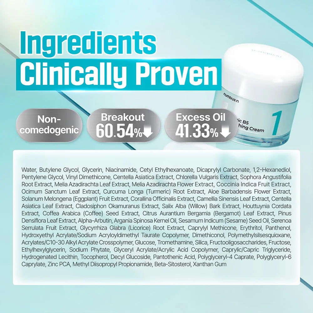 کرم مرطوب کننده و تسکین دهنده پوست حاوی B5 شماره 1 نامبوزین اصل مدل Pantothenic Active Soothing Cream