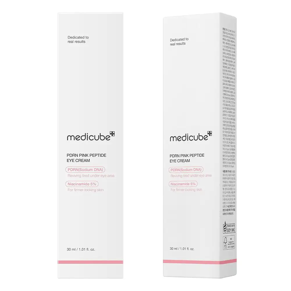 کرم دور چشم PDRN و پپتاید مدی کیوب اصل مدل Medicube PDRN Pink Peptide Eye Cream مناسب کاهش چروک دور چشم، روشن شدن تیرگی، آبرسانی و بهبود بافت اطراف چشم