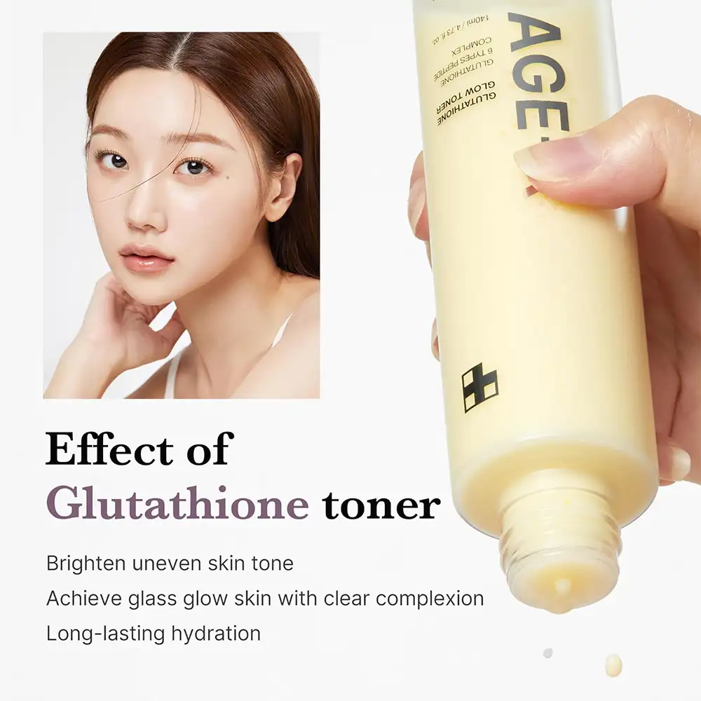 تونر گلوتاتیون مدی کیوب اصل مدل Medicube Age R Glutathione Glow Milky Toner مناسب روشن شدن پوست، آبرسانی، افزایش شفافیت، یکنواخت شدن رنگ پوست و ایجاد گلس اسکین
