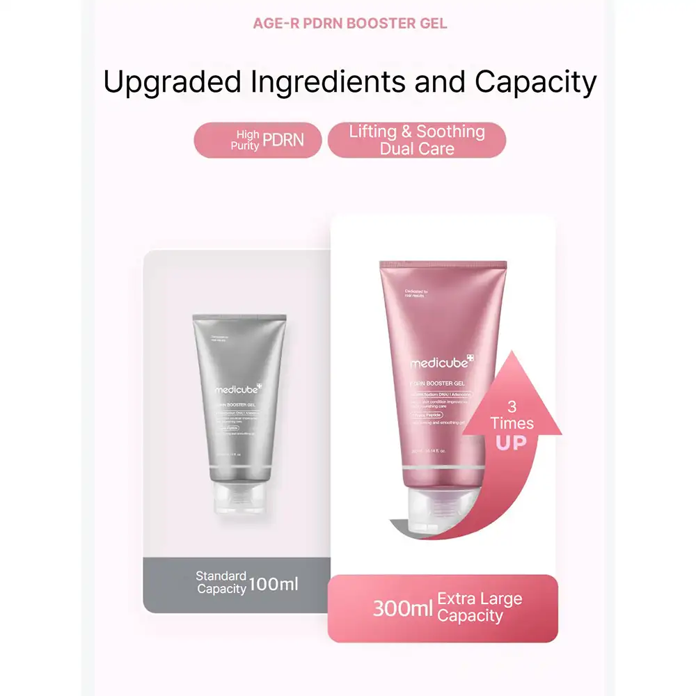 ژل بوستر PDRN مدی کیوب اصل مدل Medicube AGE R PDRN Booster Gel مناسب آبرسانی، کاهش چروک، ترمیم پوست حساس، تقویت سد دفاعی و تسکین التهاب