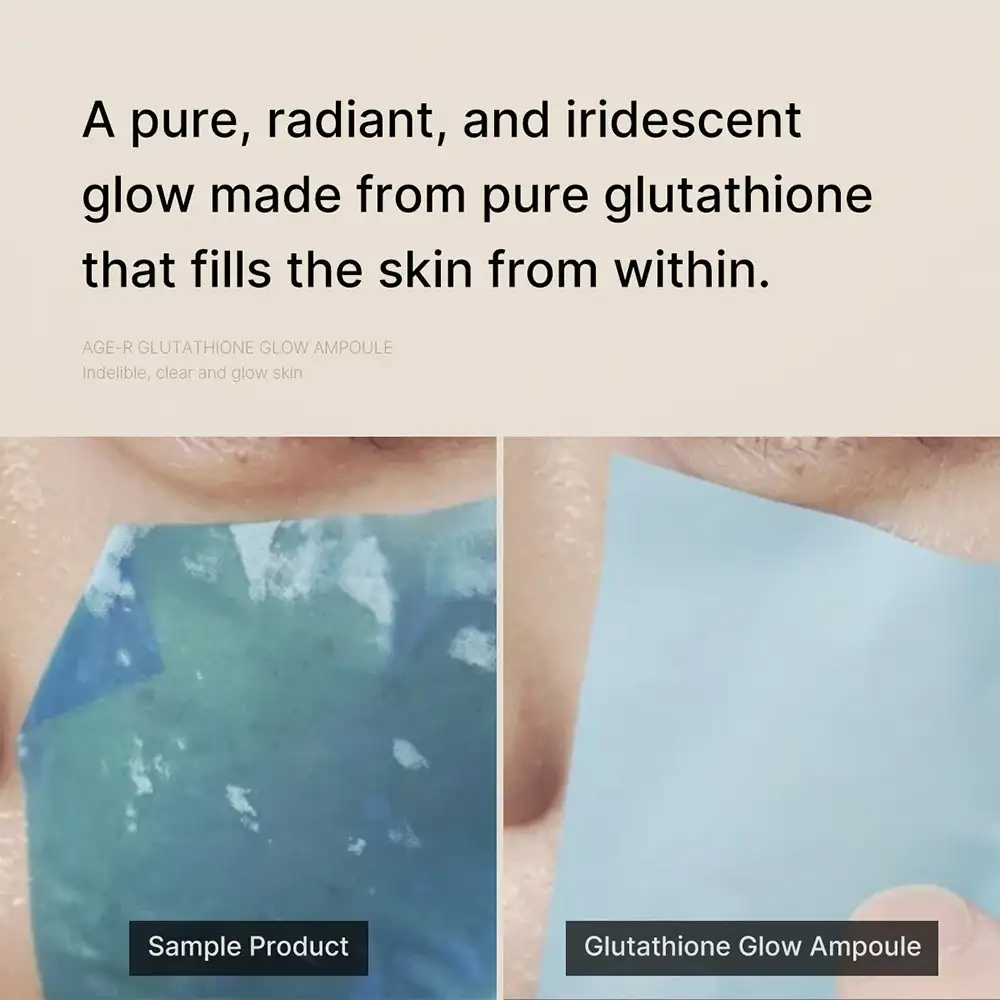سرم جوانساز گلوتاتیون مدی کیوب اصل مدل Medicube AGE R Glutathione Glow Ampoule مناسب روشن‌کنندگی، کاهش لک ظاهری، افزایش شفافیت، آبرسانی، بهبود الاستیسیته و ایجاد جلوه پوست شیشه‌ای