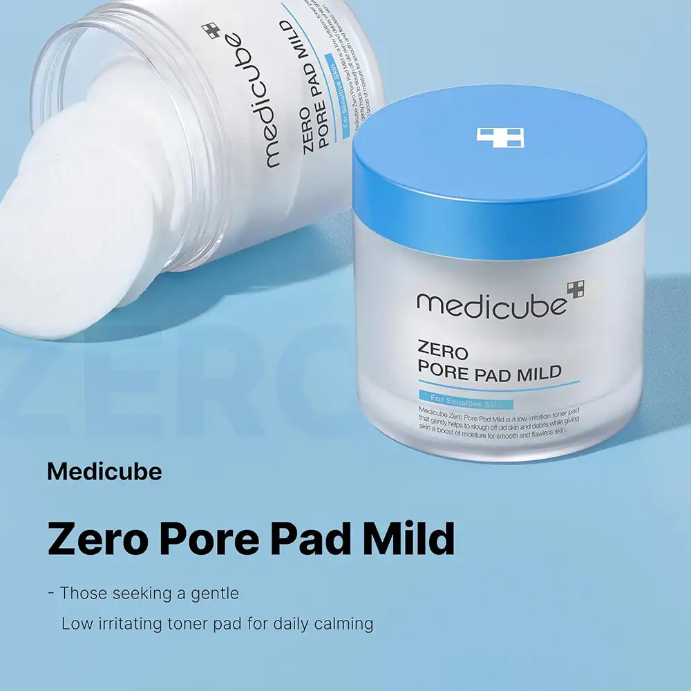 پد تونر لایه‌بردار و کنترل منافذ مدی کیوب اصل مدل Medicube Zero Pore Pad 2.0، مناسب پاکسازی منافذ، کاهش چربی اضافی، لایه‌برداری ملایم و صاف‌تر شدن بافت پوست با AHA، BHA و عصاره‌های گیاهی