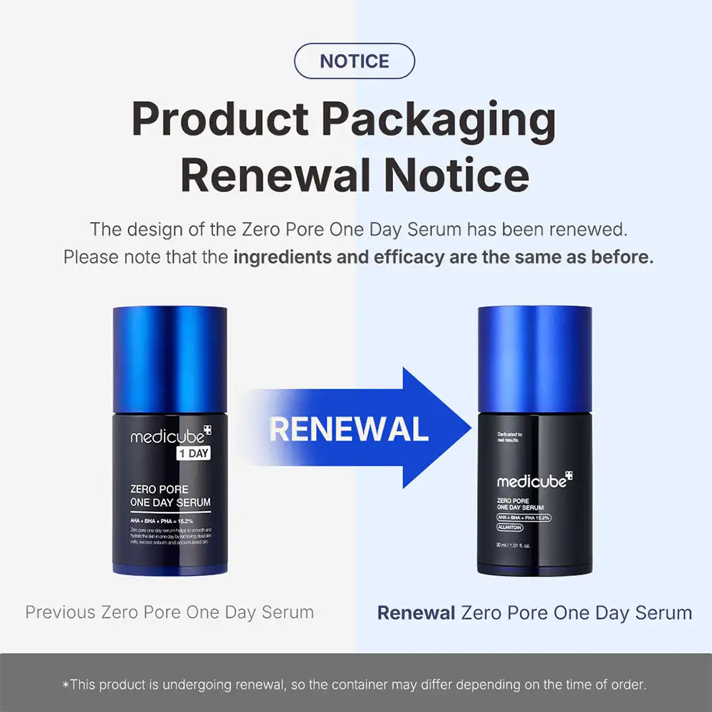 سرم وان دی لایه بردار و کنترل منافذ مدی کیوب اصل مدل MEDICUBE Zero Pore One Day Serum