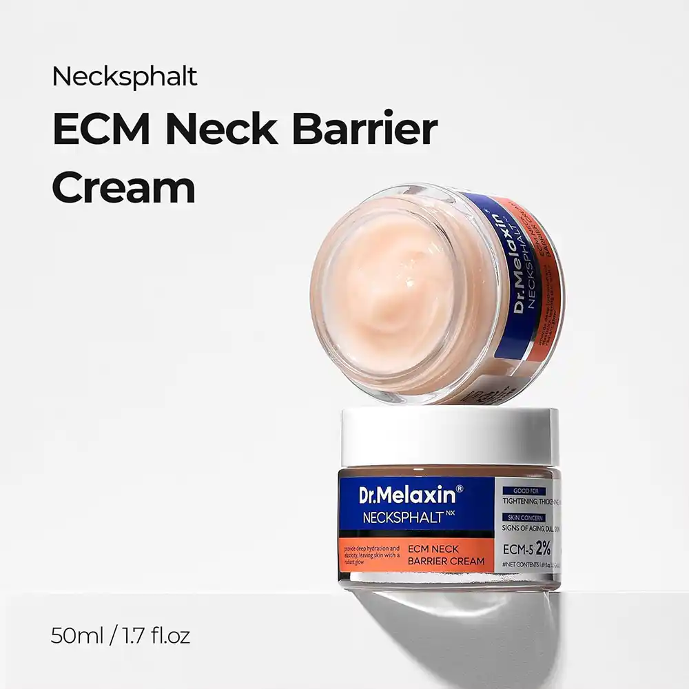 کرم گردن دکتر ملاکسین اصل مدل Necksphalt ECM Ceramide ضد چروک و لیفت کننده پوست گردن