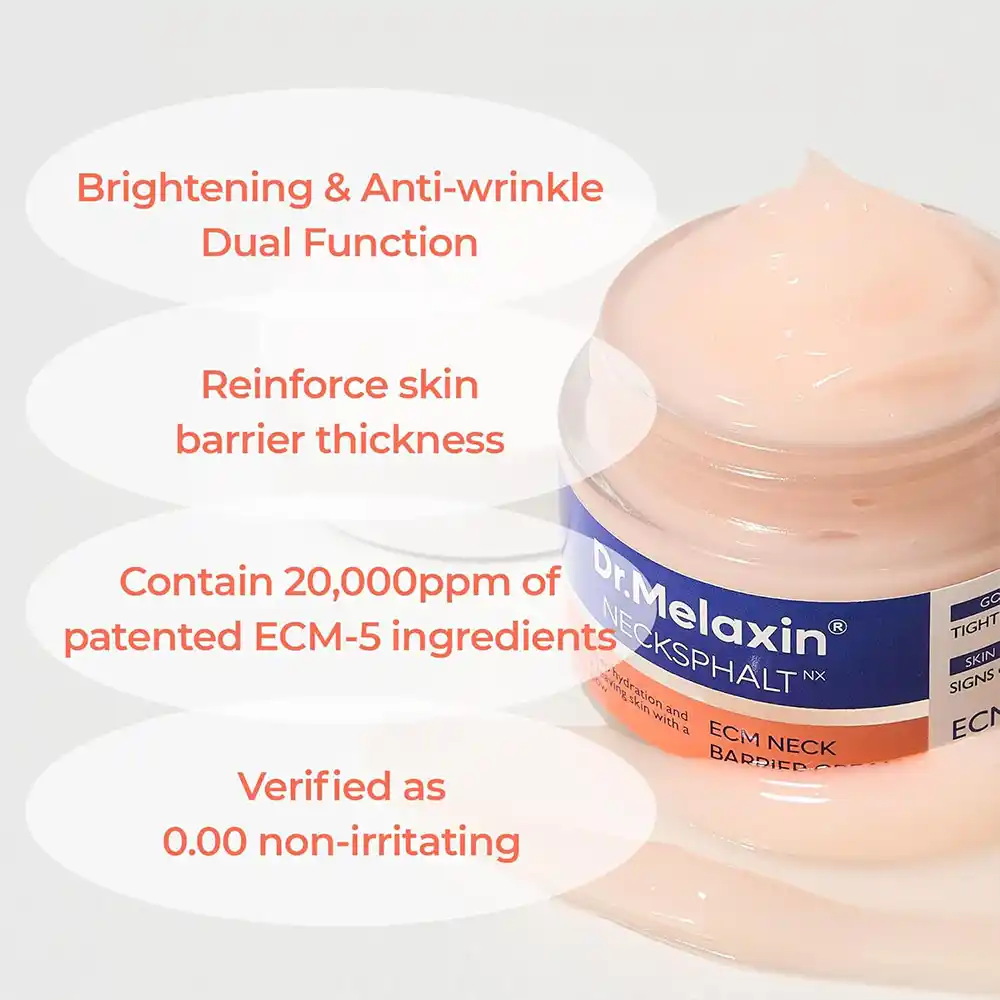 کرم گردن دکتر ملاکسین اصل مدل Necksphalt ECM Ceramide ضد چروک و لیفت کننده پوست گردن
