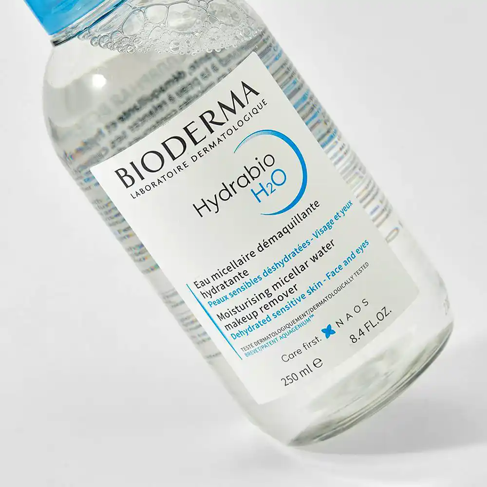 میسلار واتر مرطوب کننده و پاک کننده آرایش بایودرما هیدرابیو Bioderma Hydrabio H2O 500ml برای پوست حساس و دهیدراته