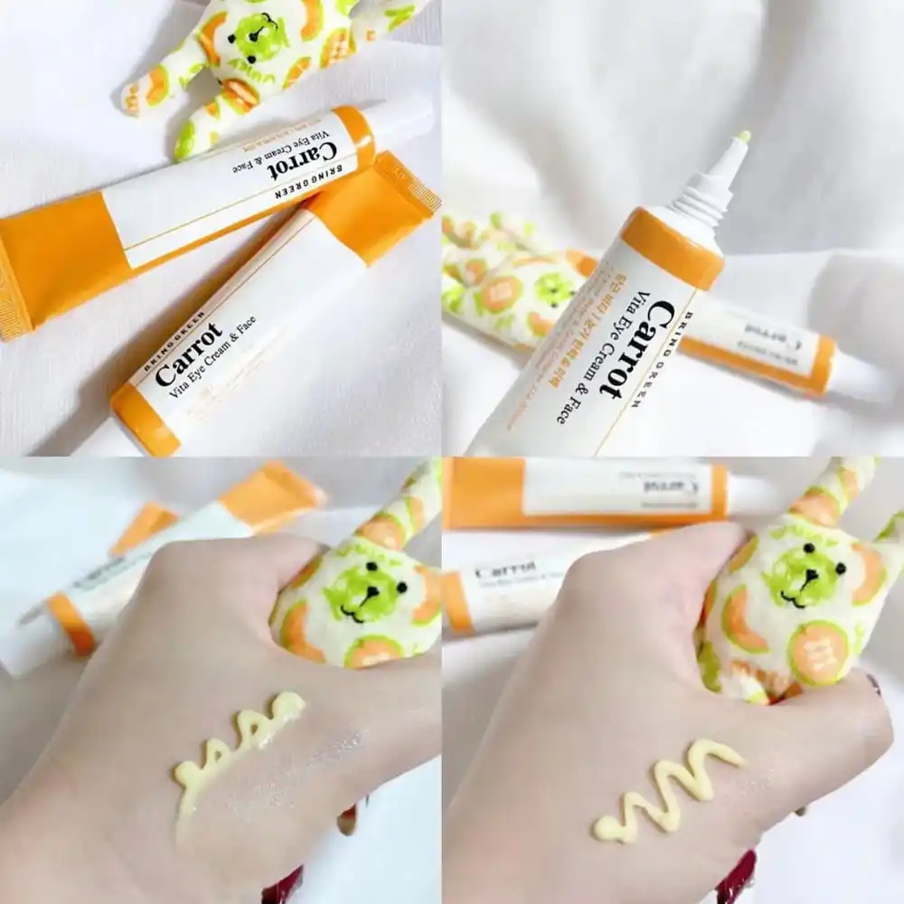 کرم ویتامینه دور چشم و صورت هویج برینگ گرین BRING GREEN Carrot Vita ضد چروک و روشن کننده