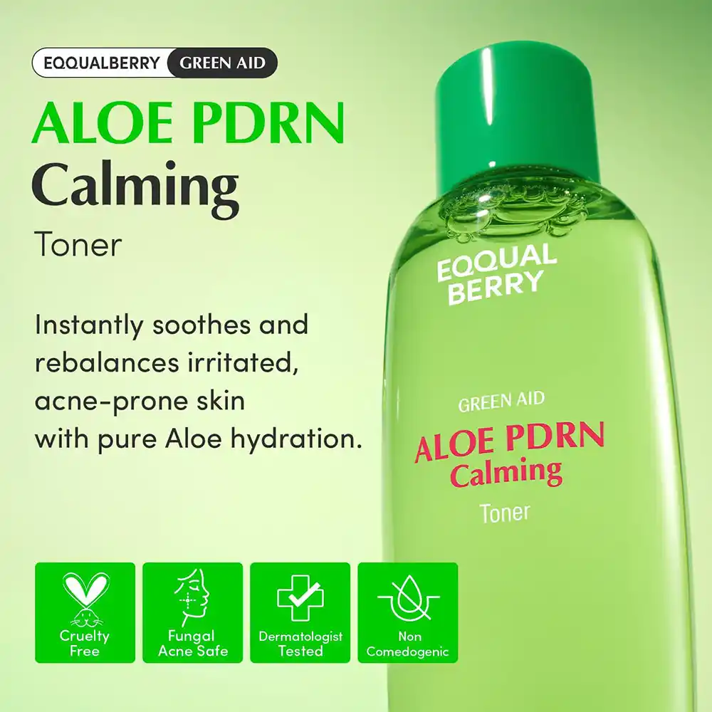 تونر PDRN آلوئه‌ورا اکوال بری EQQUALBERRY Aloe Calming Toner تسکین‌دهنده پوست حساس کره‌ای 150ml