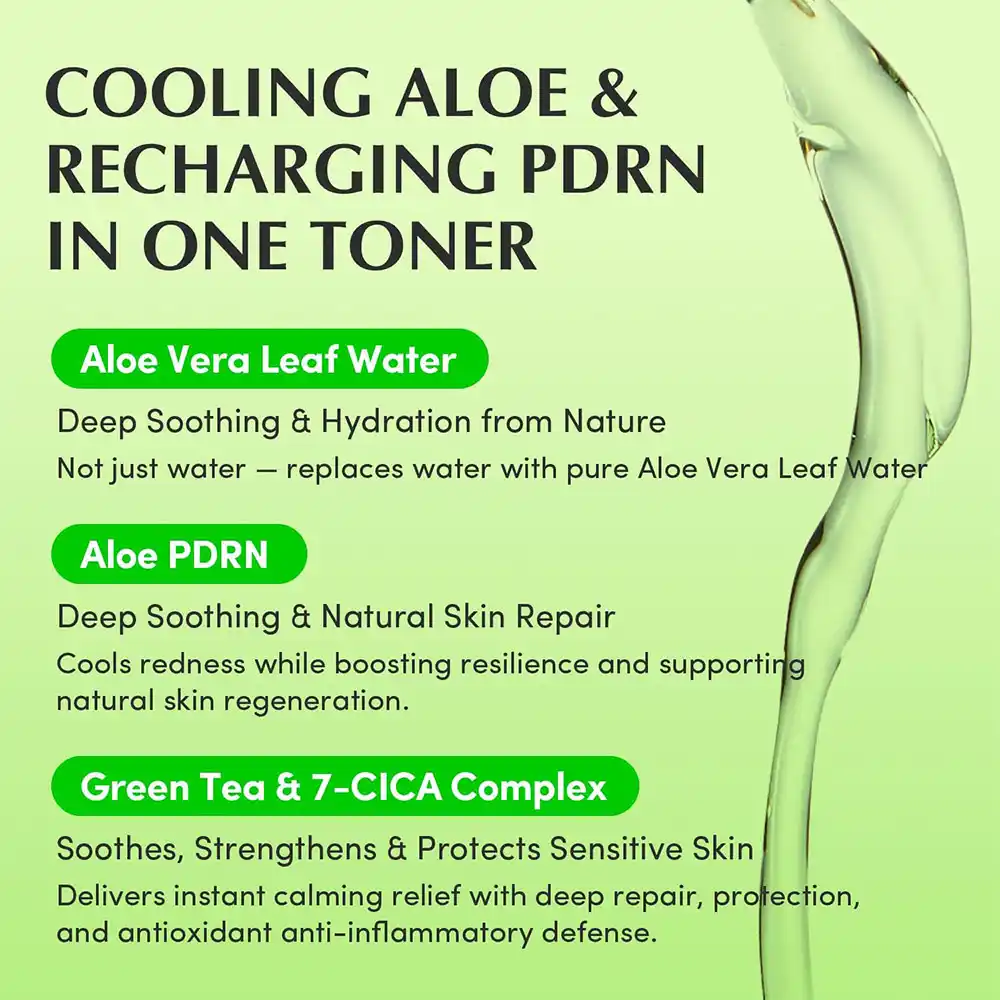 تونر PDRN آلوئه‌ورا اکوال بری EQQUALBERRY Aloe Calming Toner تسکین‌دهنده پوست حساس کره‌ای 150ml