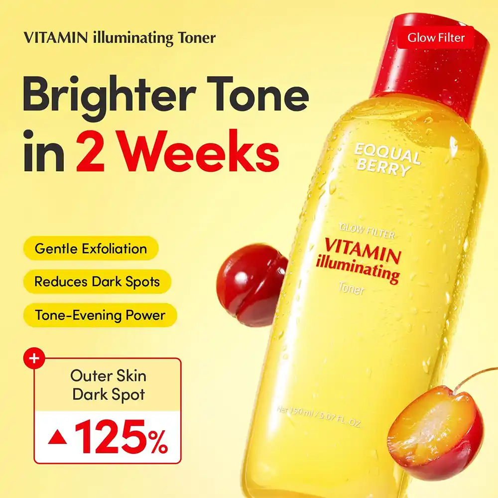 تونر ضد لک و روشن‌کننده ویتامینه اکوال بری EQQUALBERRY Vitamin Illuminating Toner با آب آسرولا و ویتامین C کره‌ای