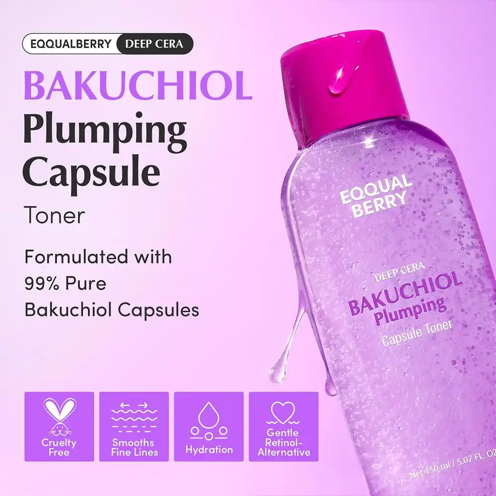 تونر کپسولی باکوچیول اکوال بری EQQUALBERRY Bakuchiol Plumping ضد چروک و جوان‌ساز کره‌ای 150ml