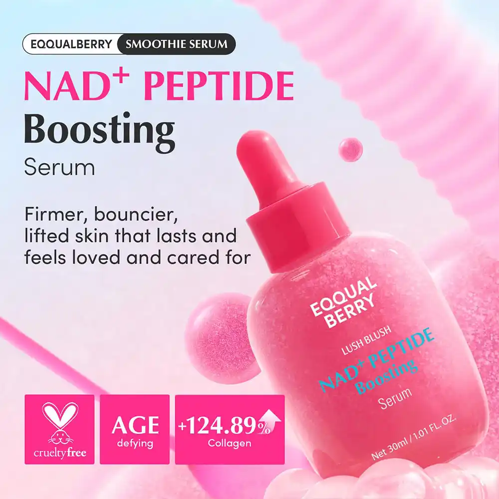 سرم ضد چروک و جوان‌ساز NAD+ و 14 پپتاید اکوال بری EQQUALBERRY NAD+ Peptide Boosting Smoothie Serum کره‌ای برای صورت گردن و بدن