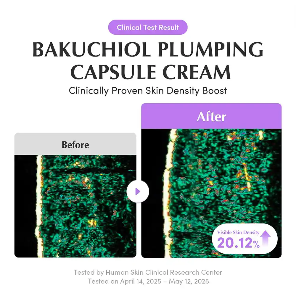 کرم کپسولی باکوچیول اکوال بری EQQUALBERRY Bakuchiol Plumping Capsule Cream ضد چروک و جوان‌ساز کره‌ای 50ml با 5 نوع کلاژن و سرامید