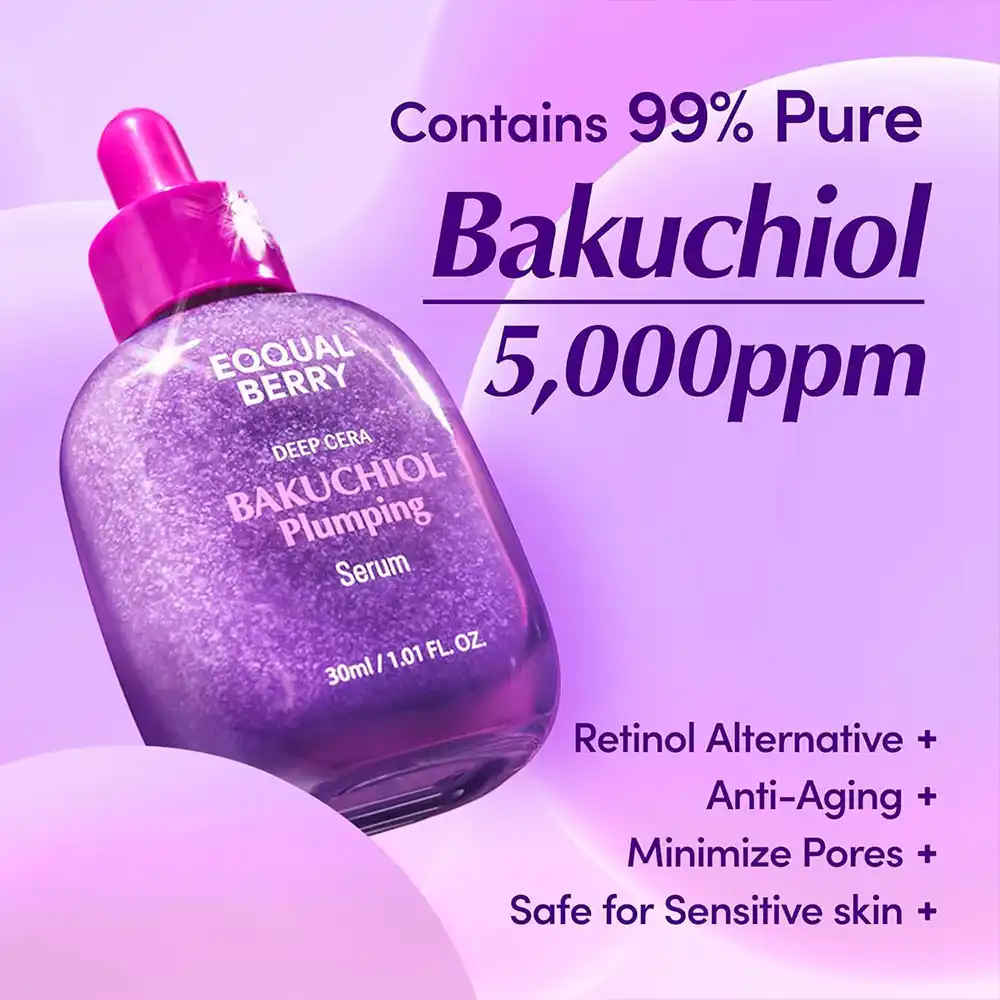 سرم باکوچیول پلامپینگ اکوال بری EQQUALBERRY Bakuchiol Plumping Face Serum ضد چروک و ترمیم‌کننده کره‌ای با 13 پپتاید و نیاسینامید برای پوست حساس