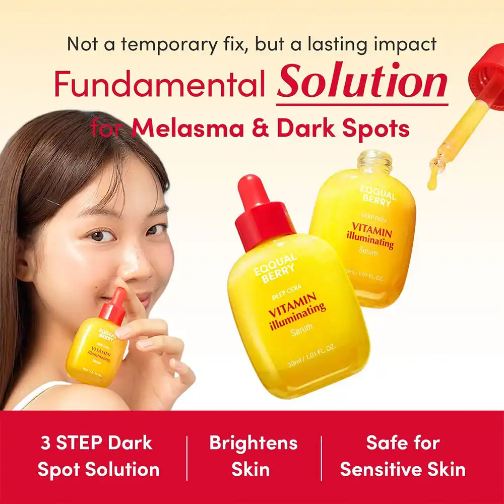 سرم ویتامین C آسرولا اکوال بری EQQUALBERRY Vitamin Illuminating Serum ضد لک و روشن‌کننده کره‌ای با نیاسینامید و سرامید