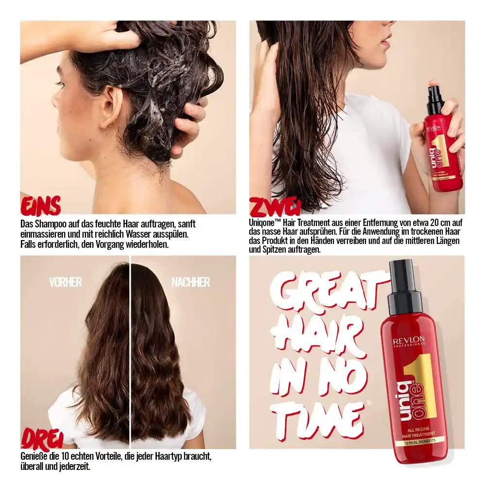 اسپری مو یونیک وان رولون حرفه‌ای Revlon Professional UniqOne 10 in 1 Hair Treatment Spray 150ml لیو این دشارشه ۱۰ کاره برای همه انواع مو