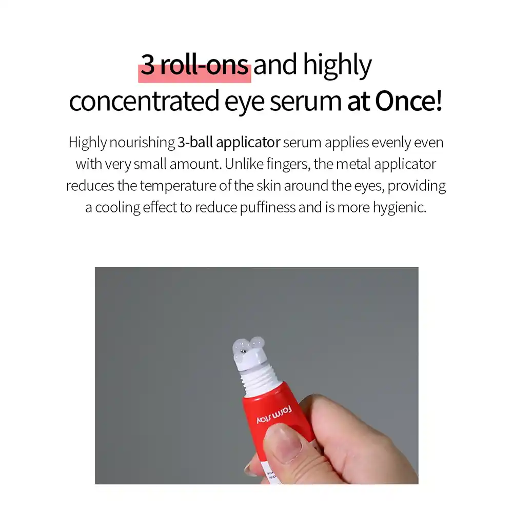 سرم ضد چروک و روشن‌کننده دور چشم رولی سرامید فارم استی Farmstay Ceramide Wrinkle Care Relaxing Rolling Eye Serum 25ml با اپلیکاتور سه توپی ماساژور حاوی نیاسینامید و سرامید