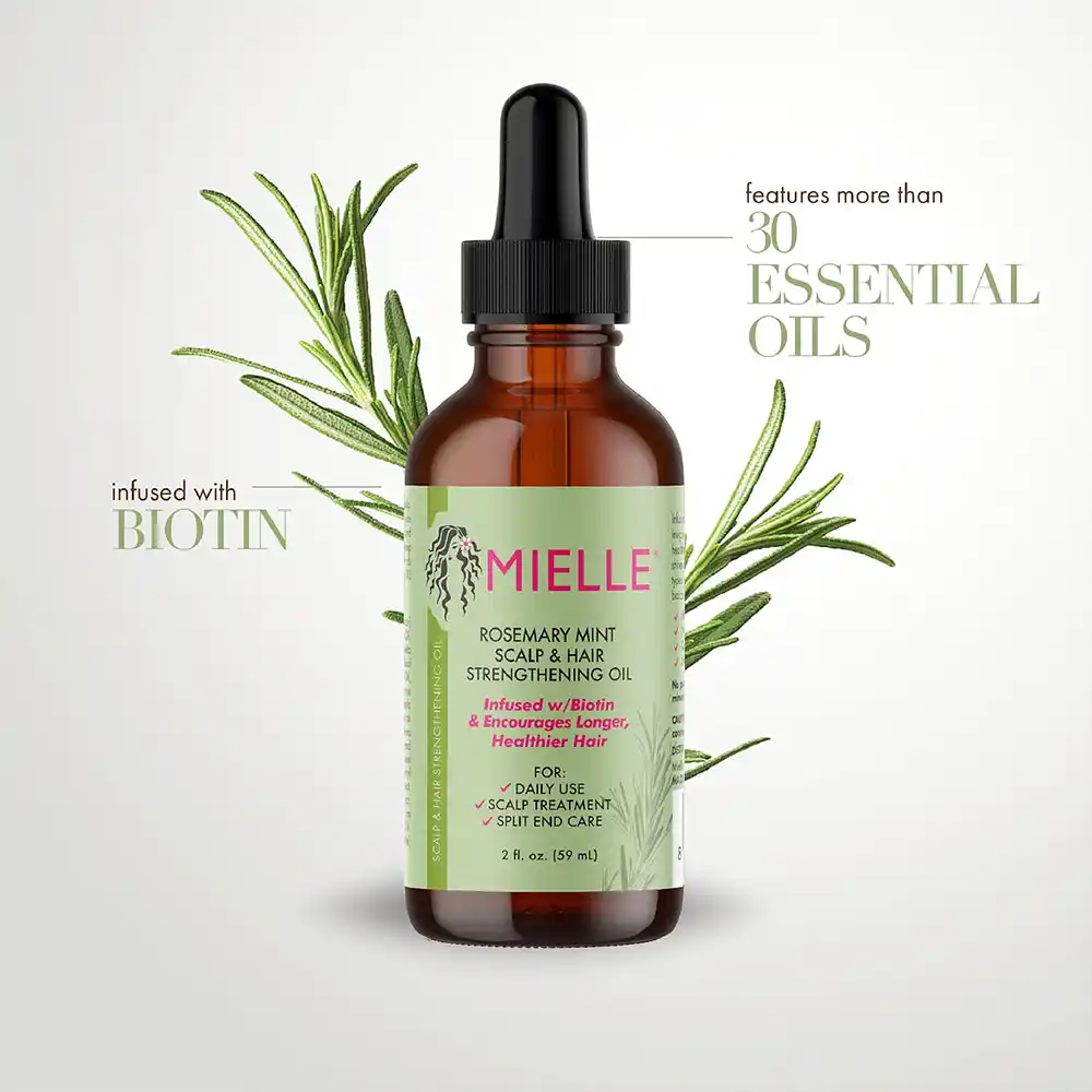 روغن ضد ریزش مو رزماری و نعناع میله ارگانیک Mielle Rosemary Mint Scalp Hair Oil حاوی بیوتین و روغن‌های اساسی برای تقویت مو و درمان پوست سر خشک
