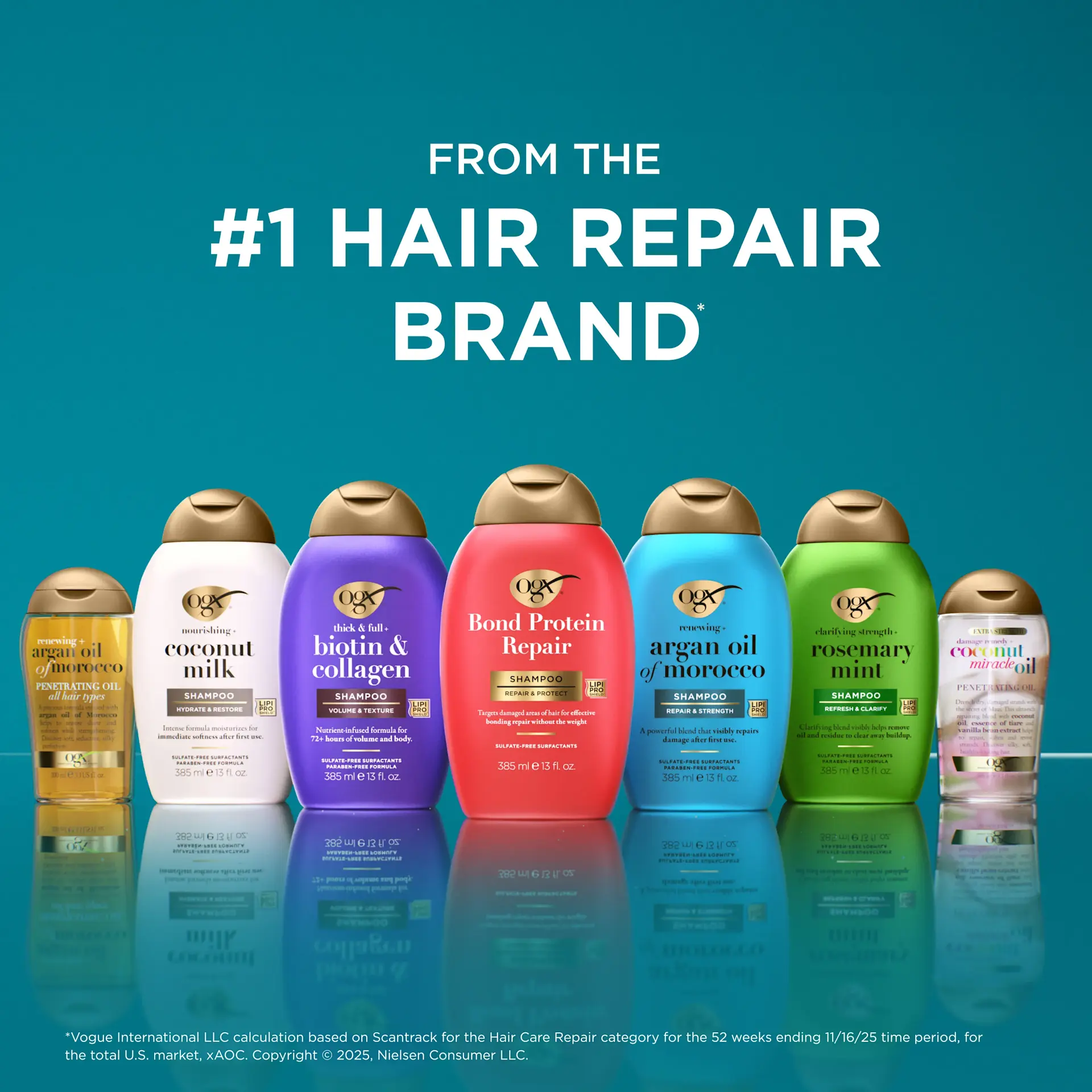 شامپو روغن آرگان مراکشی بدون سولفات او جی ایکس OGX Renewing Argan Oil of Morocco Shampoo برای ترمیم و تقویت موهای خشک و آسیب‌دیده با فناوری LipiPro Shield