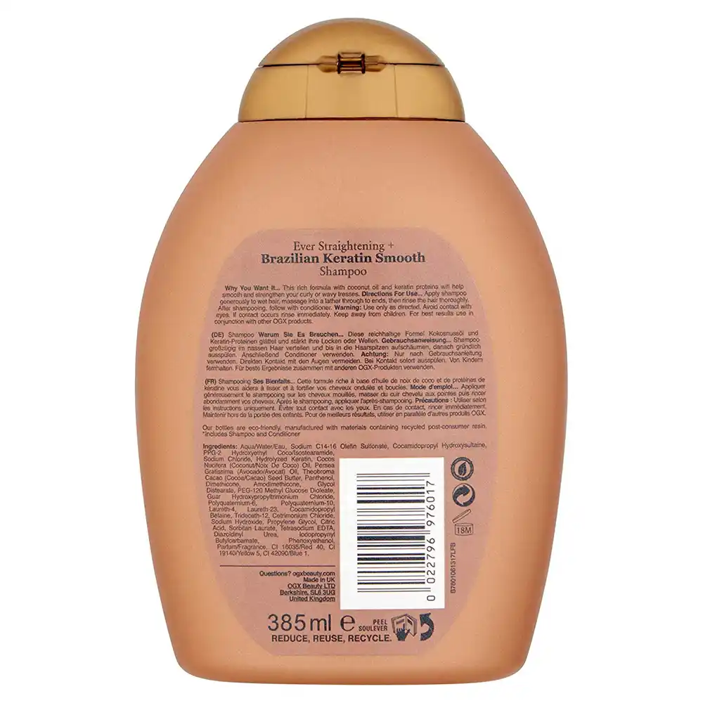 شامپو مراقبت رنگ موی او جی ایکس OGX Fade Defying Orchid Oil Shampoo حاوی روغن ارکیده و فیلتر UV برای حفظ رنگ، جلوگیری از محو شدگی و آبرسانی موهای رنگ‌شده 385 میلی‌لیتر