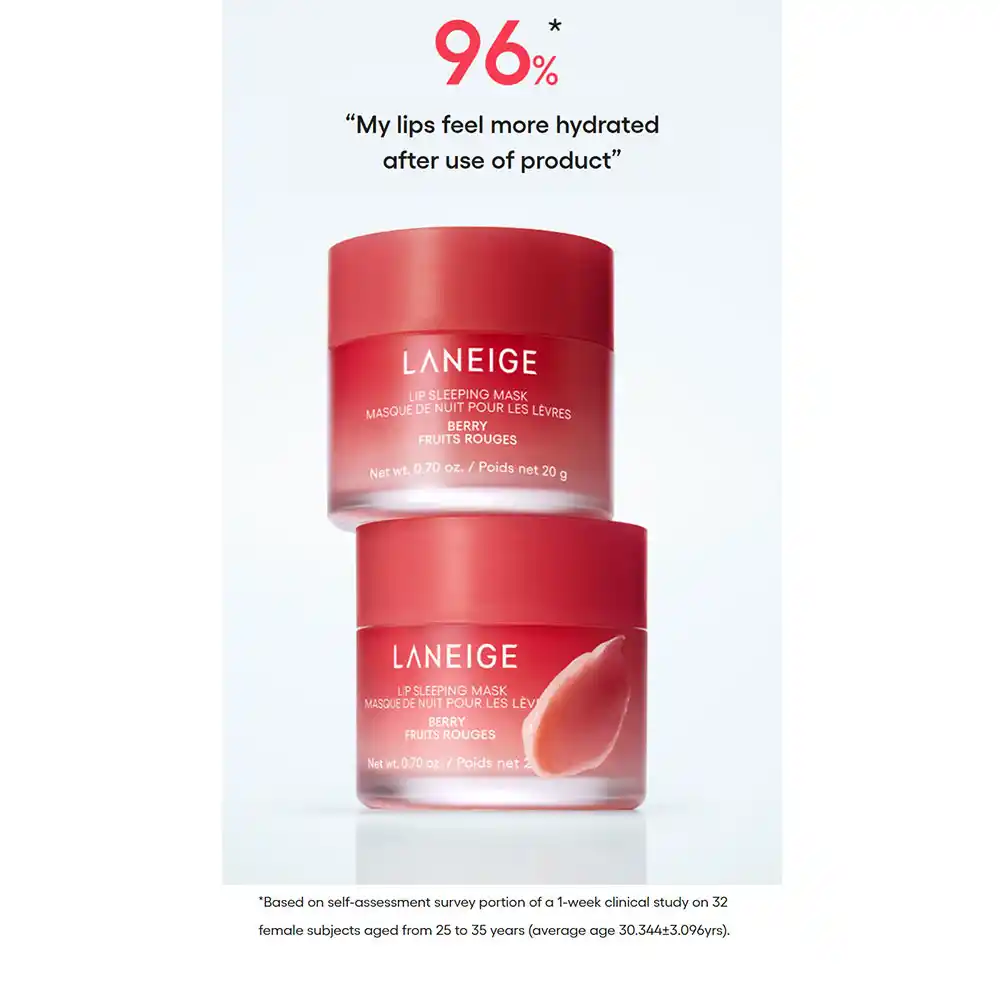 ماسک لب شب توت فرنگی لانیژ Laneige Lip Sleeping Mask EX Berry با ویتامین C، کره شی و کمپلکس توت برای آبرسانی، ترمیم و نرمی لب‌های خشک 20 گرم