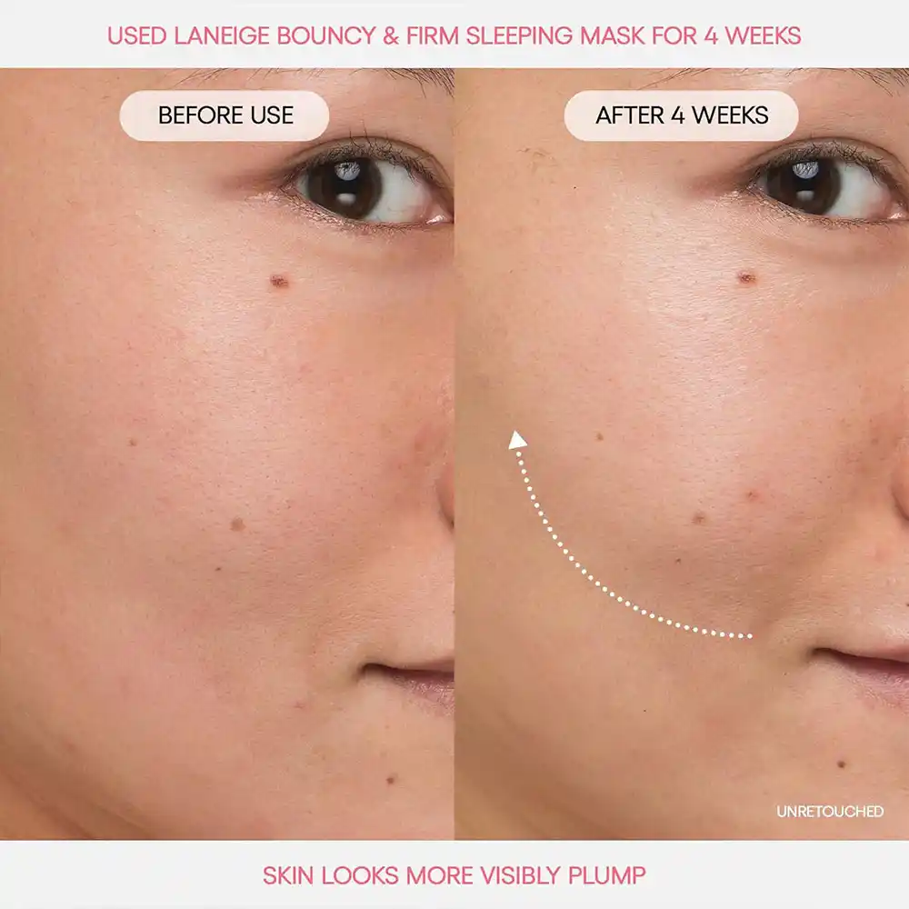 ماسک خواب ضد چروک و جوانساز کلاژن لانیژ Laneige Bouncy & Firm Sleeping Mask با کمپلکس گل صد تومانی و کلاژن برای سفت‌کنندگی و آبرسانی پوست
