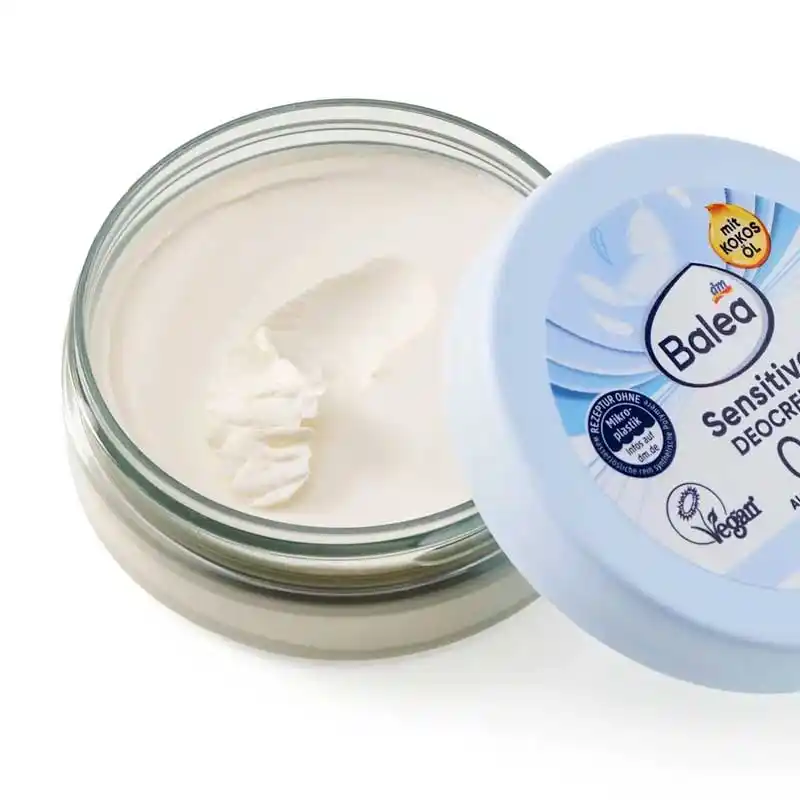 کرم دئودورانت ملایم باله آ Balea Sensitive Deo Cream با روغن نارگیل و بیسابولول برای محافظت ۴۸ ساعته پوست‌های حساس، بدون آلومینیوم و الکل، 50 میلی‌لیتر