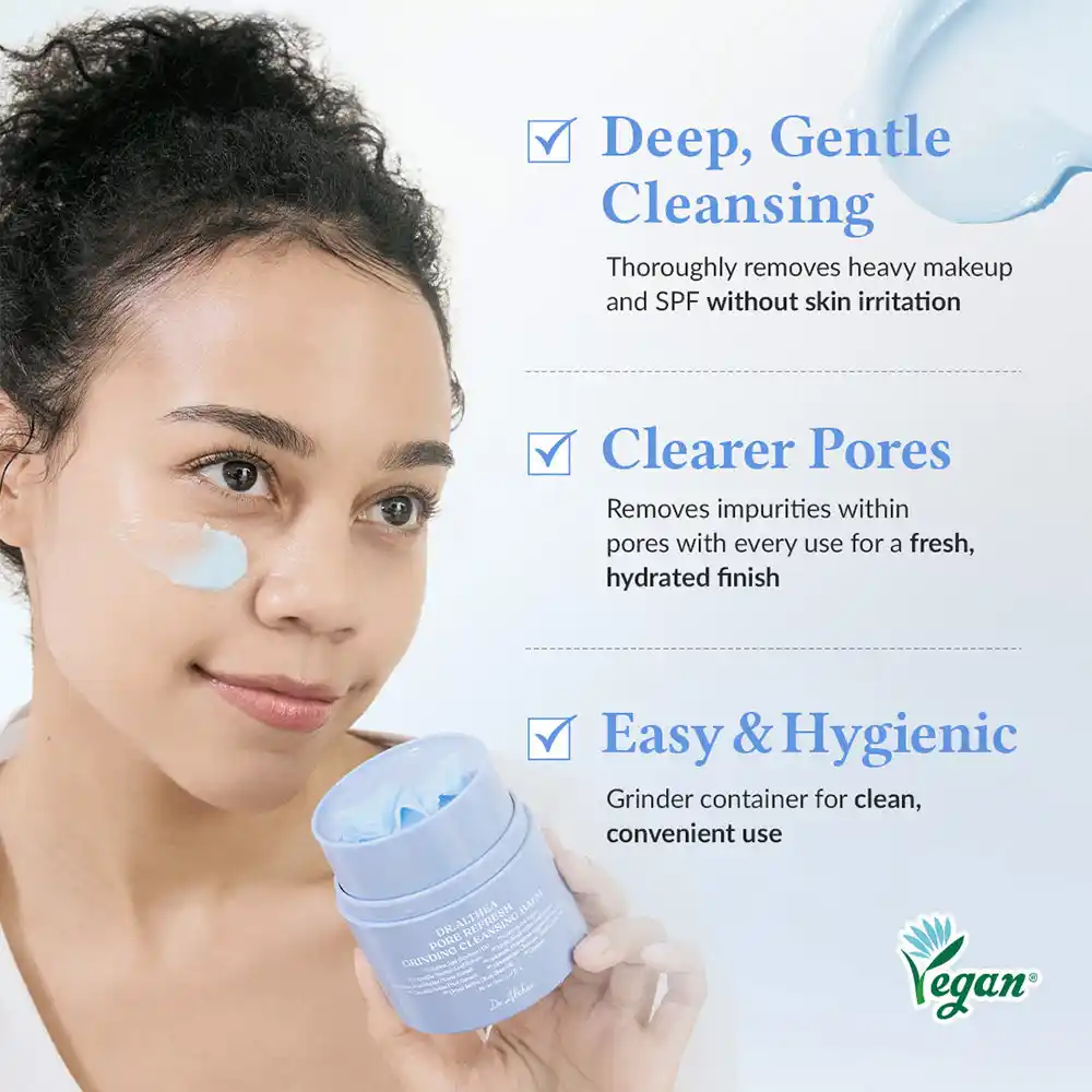 بالم پاک‌کننده منافذ دکتر آلتیا Dr. Althea Pore Refresh Grinding Cleansing Balm با عصاره چای سبز برای پاک‌سازی آرایش و منافذ