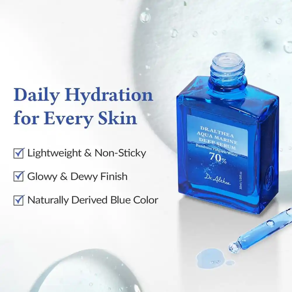 سرم آبرسان آکوا مارین دکتر آلتیا Dr. Althea Aqua Marine Deep Serum با آب بامبو و هیالورونیک اسید برای آبرسانی عمیق پوست