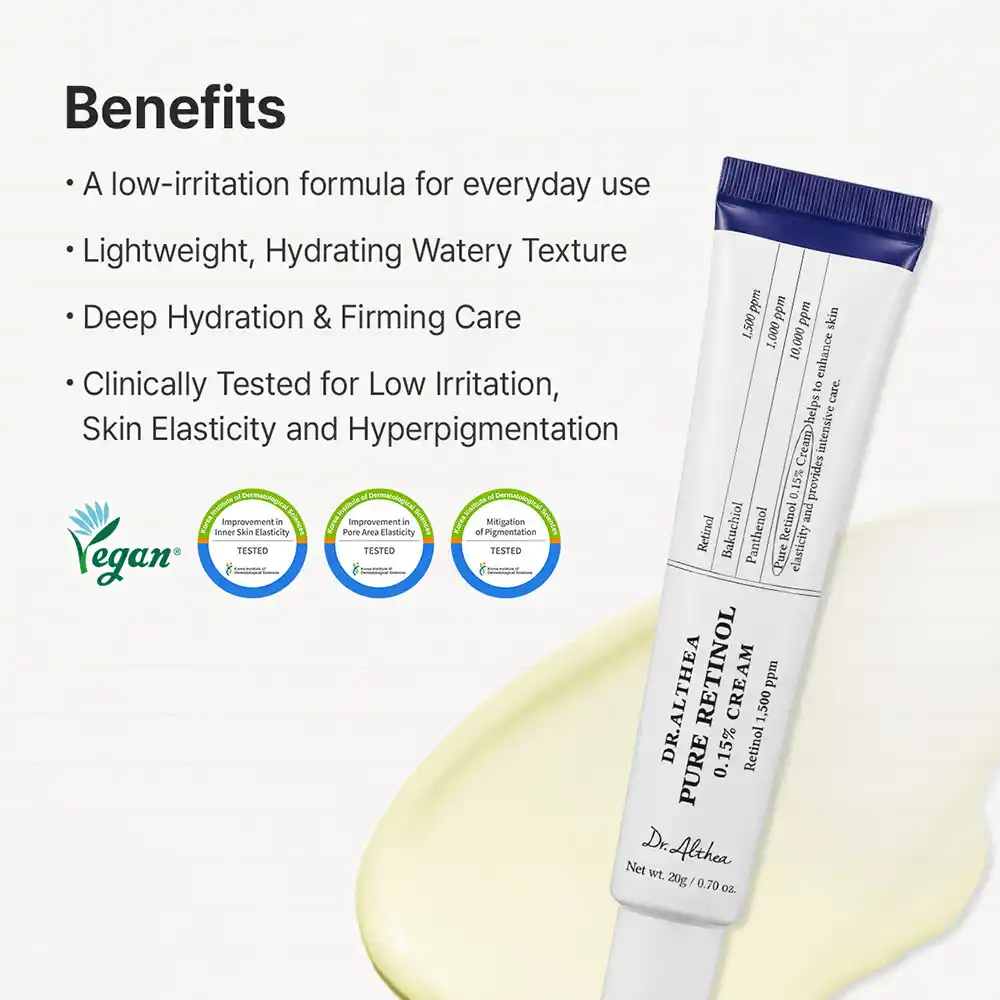 کرم رتینول 0.15 درصد دکتر التیا ضد چروک و جوانساز پوست Dr. Althea Pure Retinol 0.15