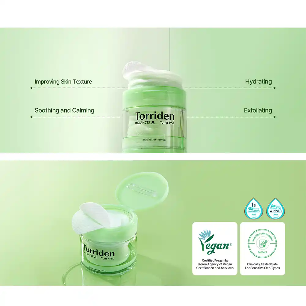 پد تونر تسکین دهنده سیکا توریدن Torriden Balanceful Cica Toner Pad