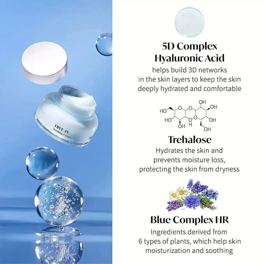 ژل کرم مرطوب کننده و تسکین دهنده هیالورونیک اسید توریدن Torriden DIVE IN Soothing Cream 100ml