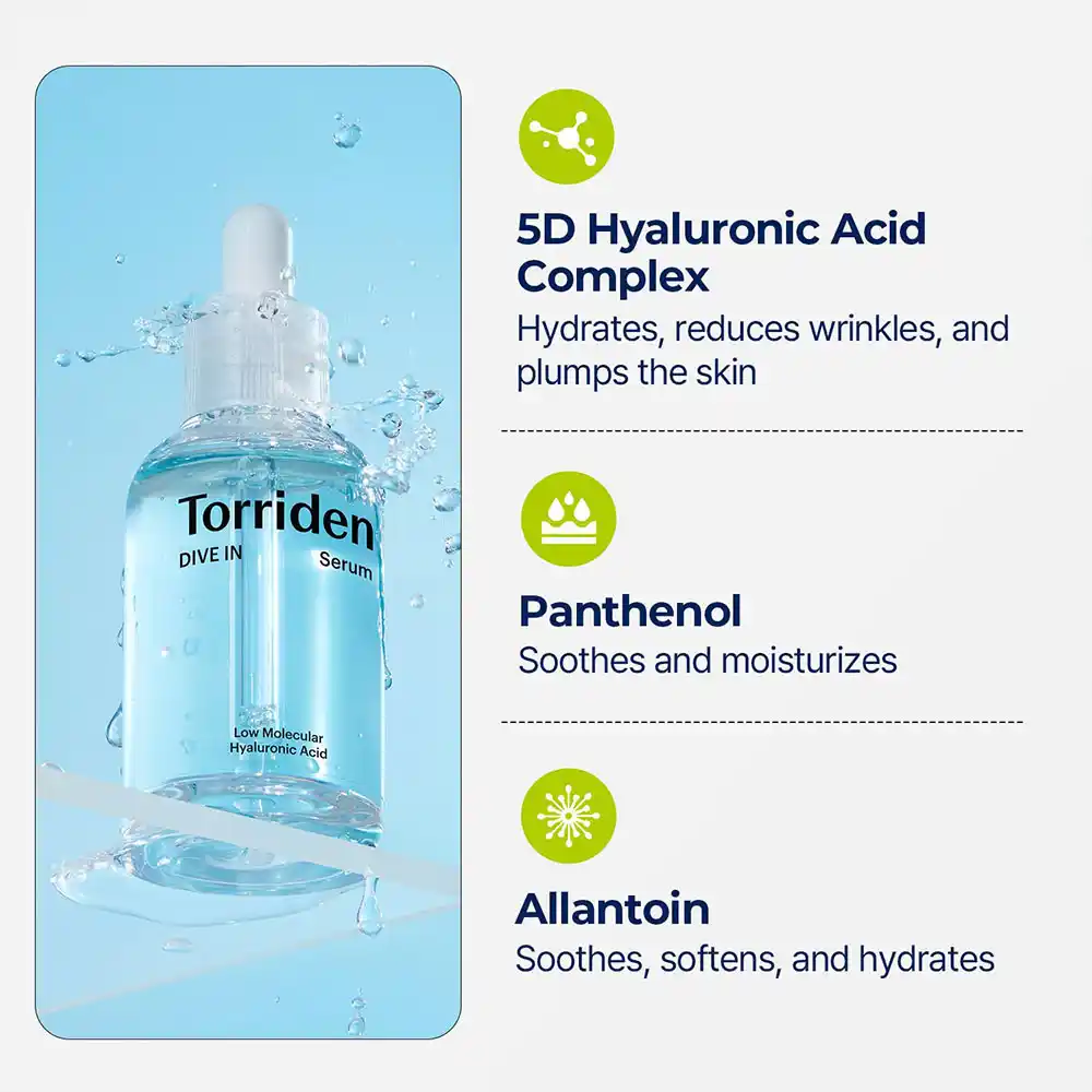 سرم آبرسان هیالورونیک اسید توریدن TORRIDEN Dive In Low Molecular Weight Hyaluronic Serum 50ml(1)