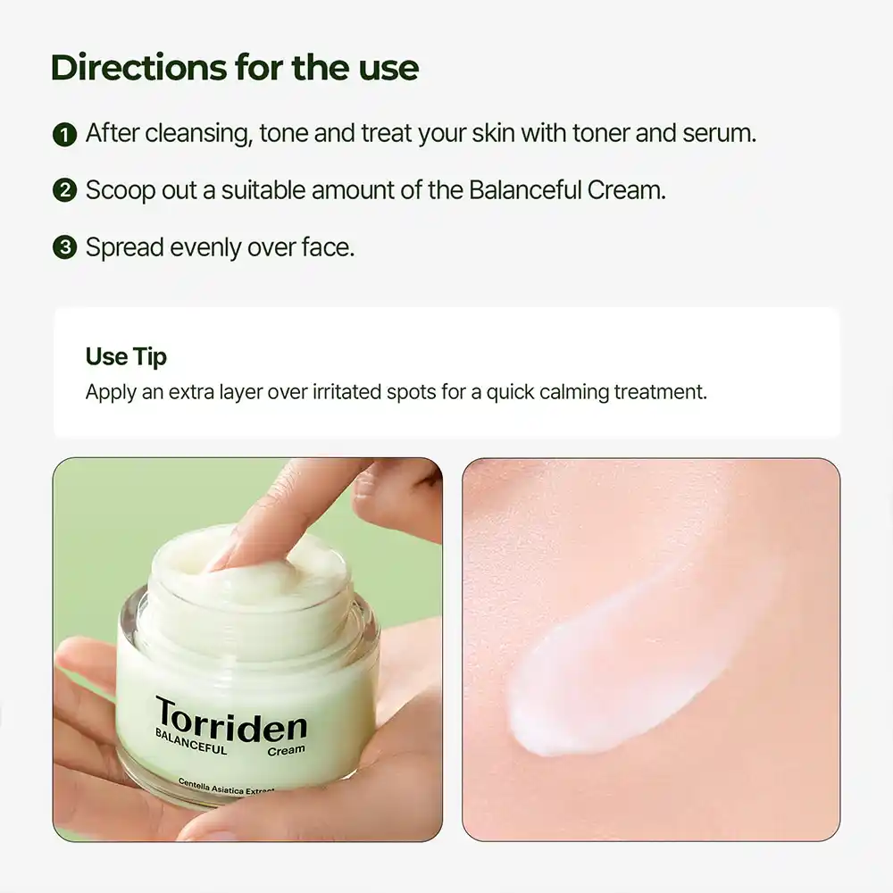 کرم تسکین دهنده سیکا توریدن Torriden Balanceful Cica Cream