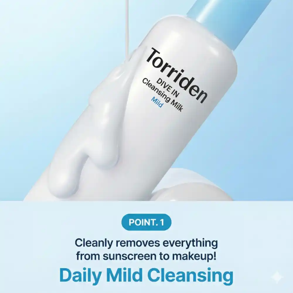 شوینده میلکی توریدن Torriden Dive In Cleansing Milk آبرسان و پاک کننده ملایم پوست