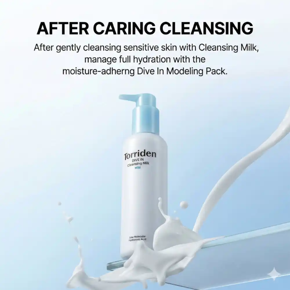 شوینده میلکی توریدن Torriden Dive In Cleansing Milk آبرسان و پاک کننده ملایم پوست
