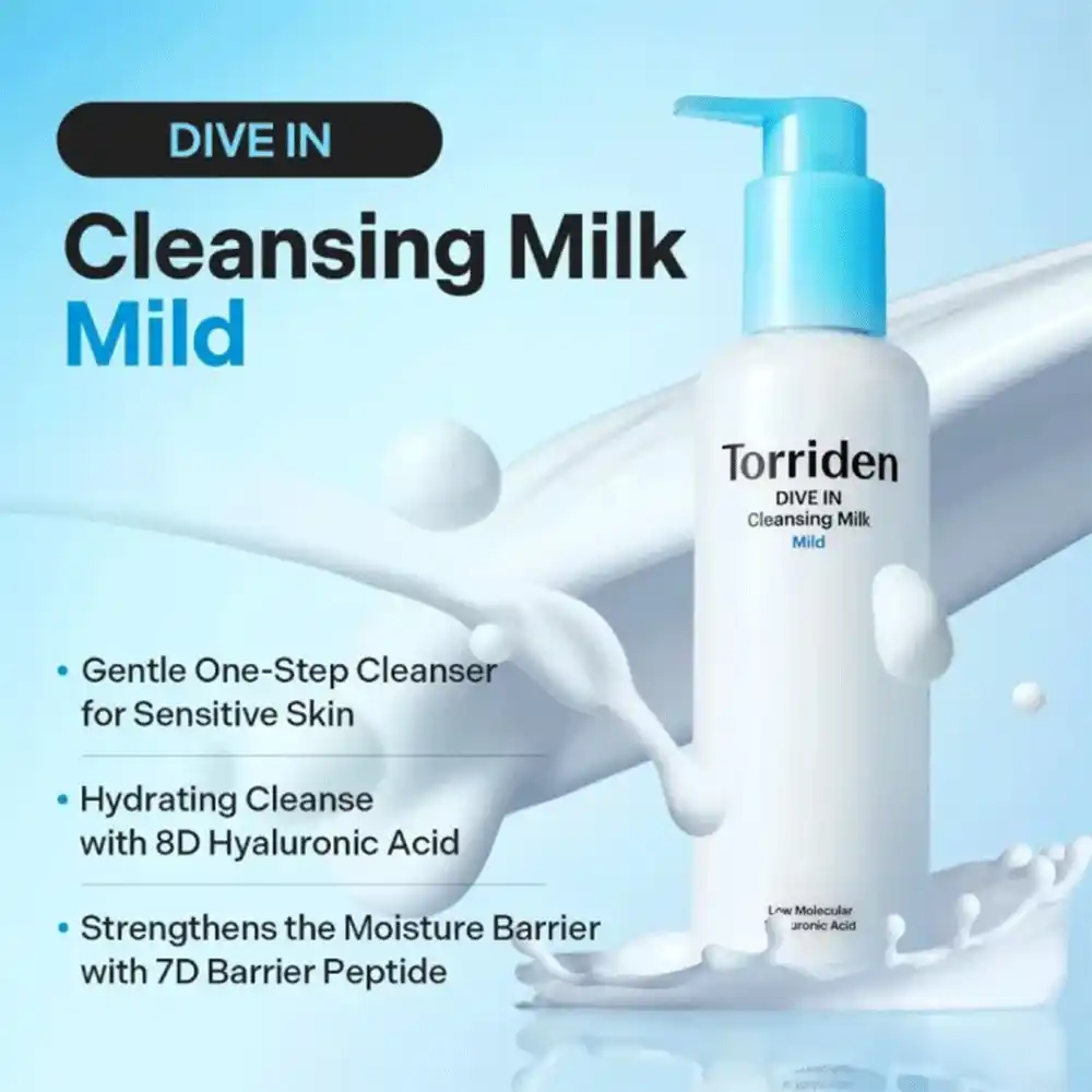 شوینده میلکی توریدن Torriden Dive In Cleansing Milk آبرسان و پاک کننده ملایم پوست