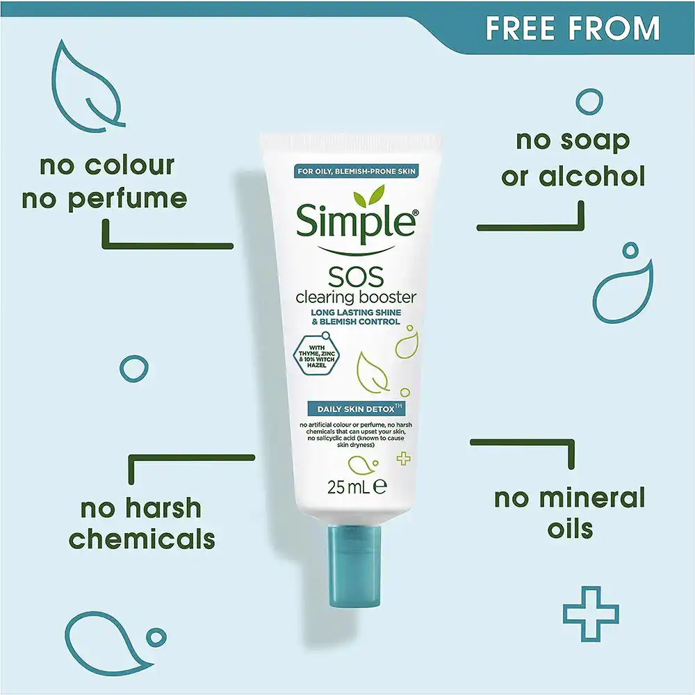 "ژل ضد جوش و کنترل کننده چربی سیمپل Simple Daily Skin Detox SOS Clearing Booster 25ml 2" "ژل ضد جوش و کنترل کننده چربی سیمپل Simple Daily Skin Detox SOS Clearing Booster 25ml" "ژل ضد جوش و کنترل کننده چربی سیمپل Simple Daily Skin Detox SOS Clearing Booster 25ml 1"