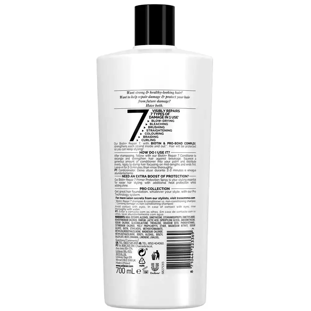 نرم کننده موهای آسیب دیده ترزمه ترزمی بیوتین ریپیر Tresemme Biotin Repair 7 Conditioner 700ml