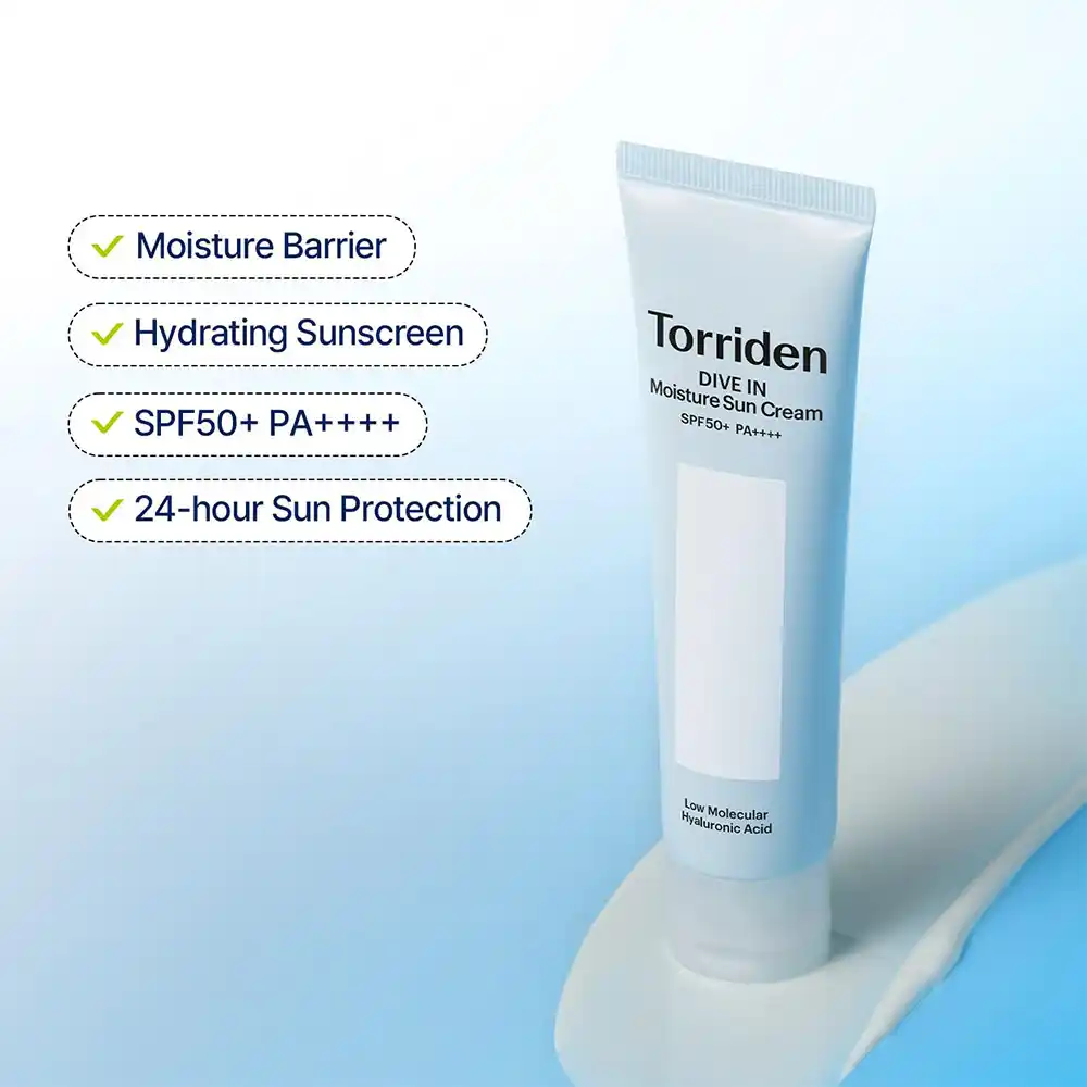 ضد آفتاب مرطوب کننده و آبرسان هیالورونیک اسید توریدن Torriden Dive In Watery Moisture Sun Cream SPF 50 60ml