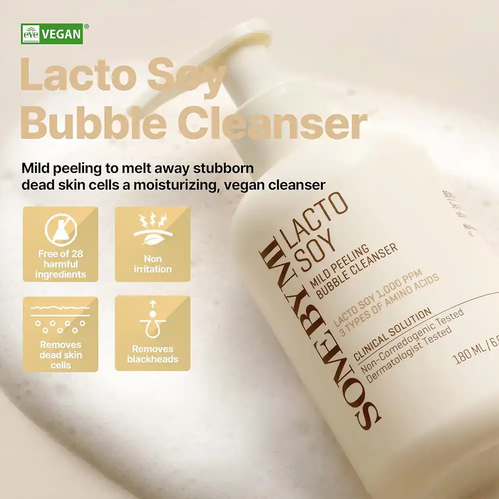 فوم حبابی لایه بردار لاکتو سویا سام بای می SOME BY MI Lacto Soy Mild Peeling Bubble Cleanser 180ml