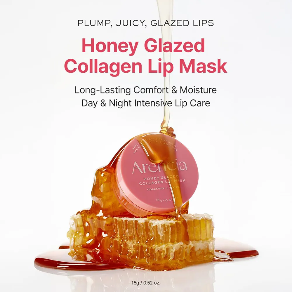 ماسک لب عسل و کلاژن آرنسیا مرطوب کننده و ترمیم کننده لب های خشک و ترک خورده Arencia Honey Glazed Collagen Lip Mask