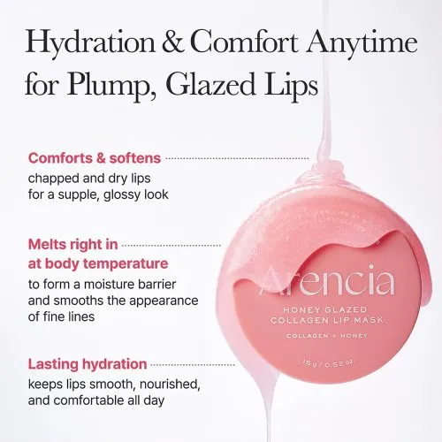 ماسک لب عسل و کلاژن آرنسیا مرطوب کننده و ترمیم کننده لب های خشک و ترک خورده Arencia Honey Glazed Collagen Lip Mask