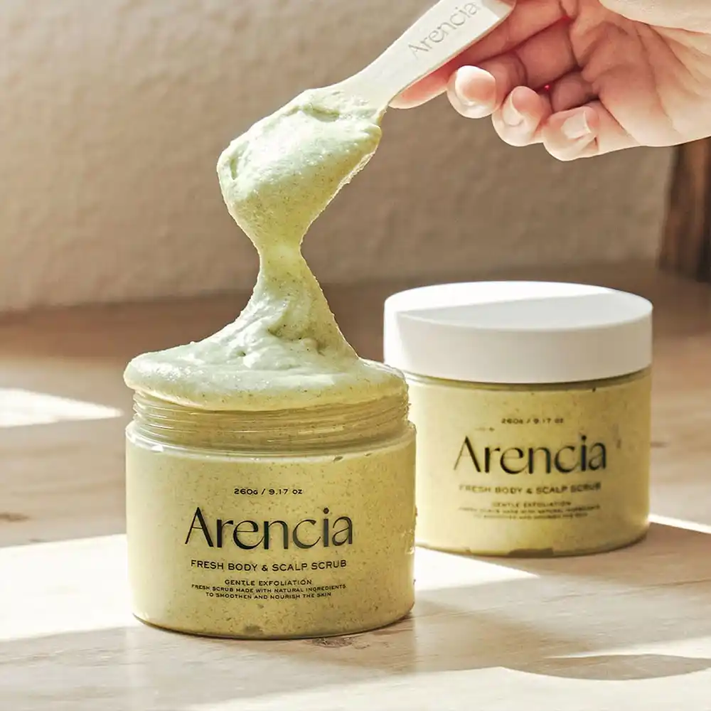 سکراب کف سر و بدن سوسن و نعناع آرنسیا Arencia Fresh Cloud Sea Salt Body Scalp Scrub Mint