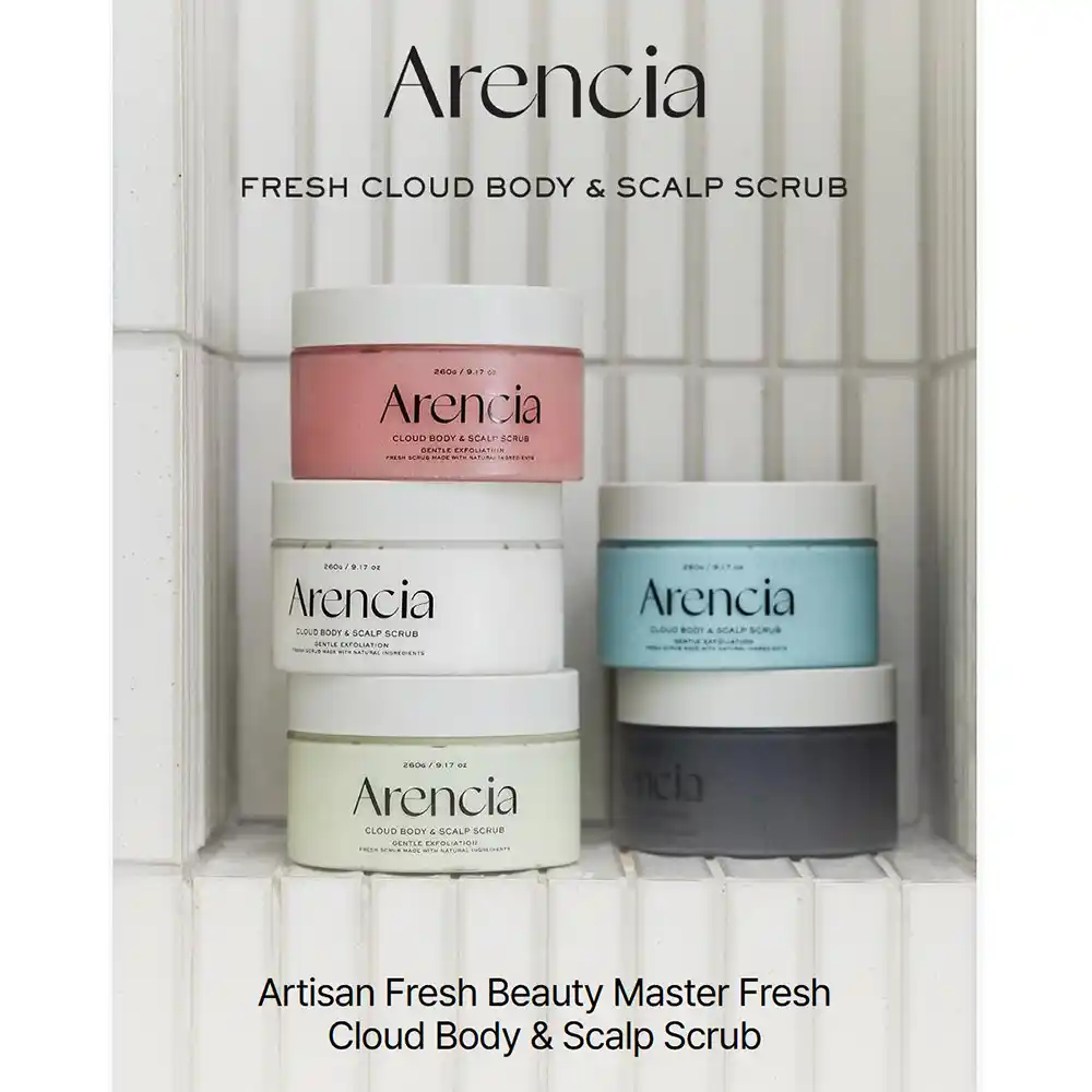 اسکراب کف سر و بدن آرنسیا صورتی Arencia Fresh Cloud Sea Salt Body Scalp Scrub Pink