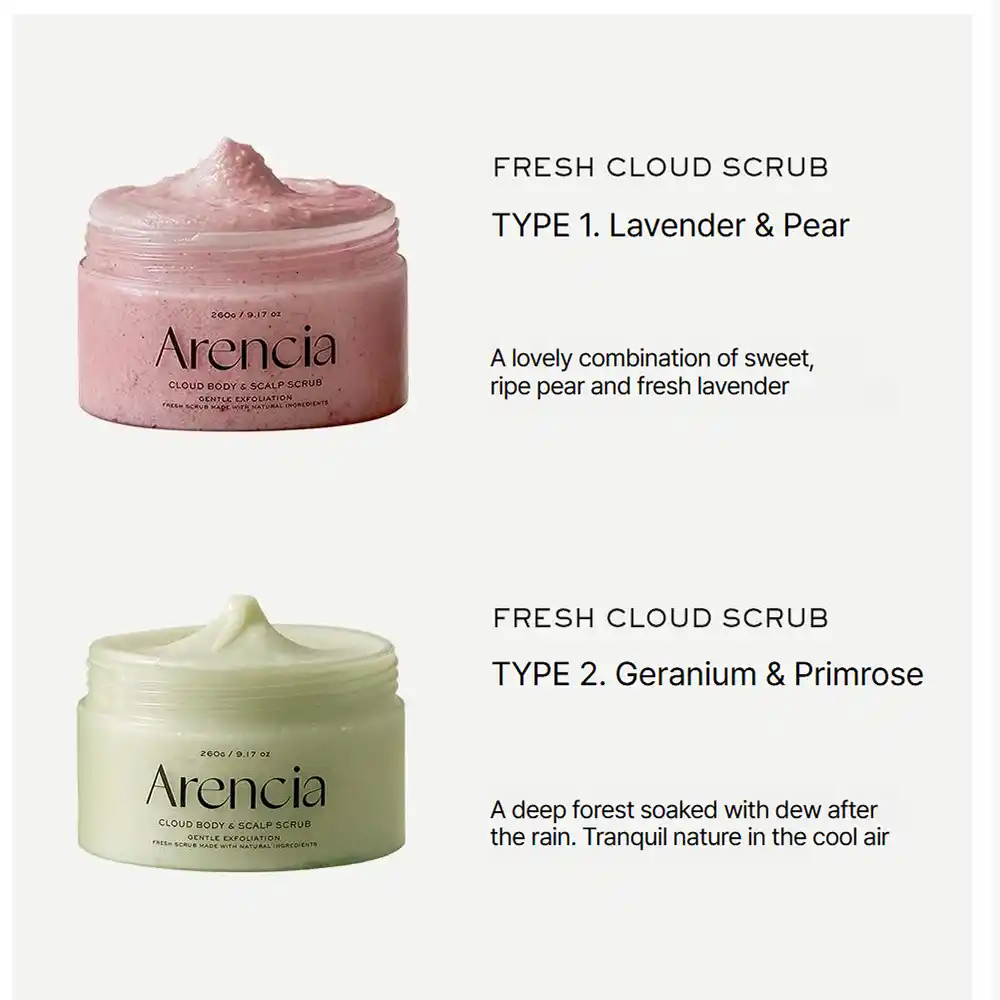 اسکراب کف سر و بدن آرنسیا صورتی Arencia Fresh Cloud Sea Salt Body Scalp Scrub Pink